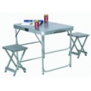 TA-200 (AFT-002) стол, 2 стула 82х60х65 см., аллюм.